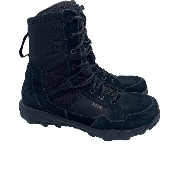 5.11 Tactical A/T Non Zip Black Tall 8” Boots Combat Police Military Mens 9.5 main image 8